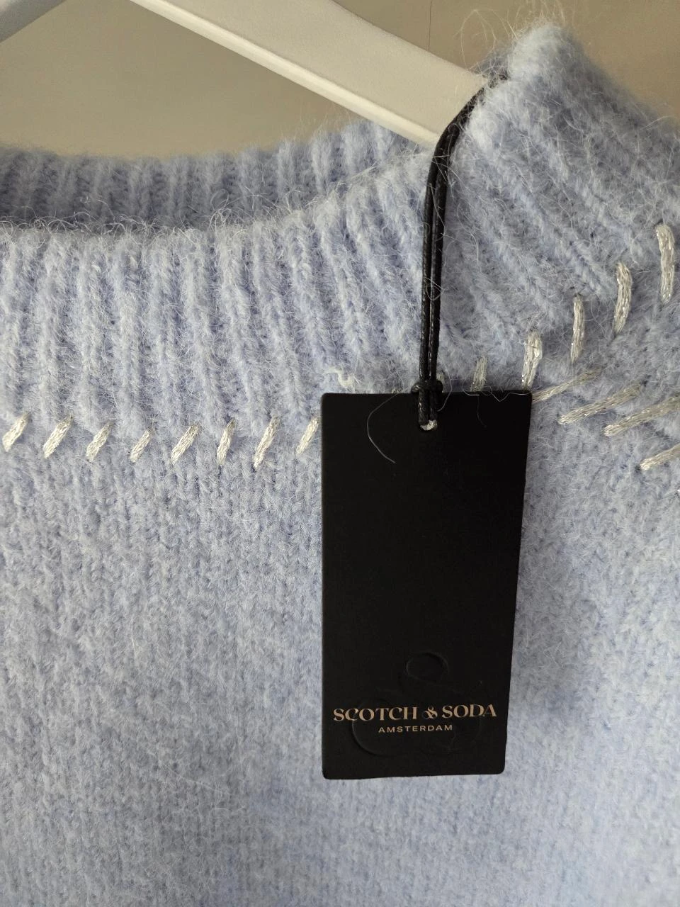 Suéter azul pastel suave de lana de alpaca cocoon • scotch & soda • S • Nuevo – photo 4